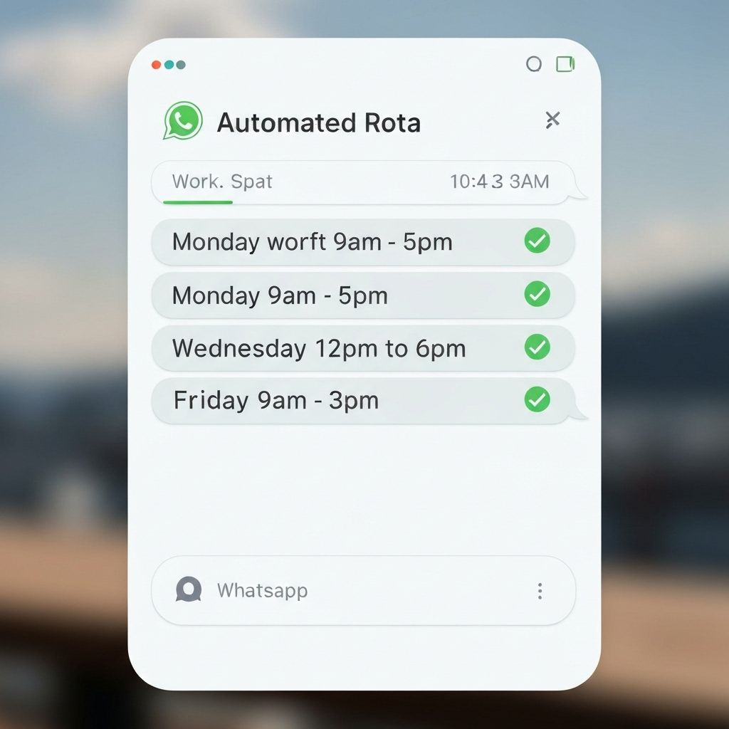 WhatsApp chat showing rota notification